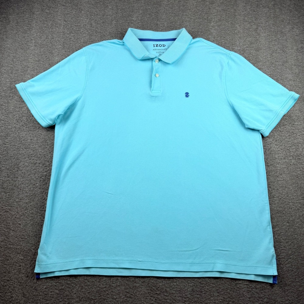 IZOD Advantage Performance Polo Men's XXL Blue Short Sleeve Natural Stretch Golf